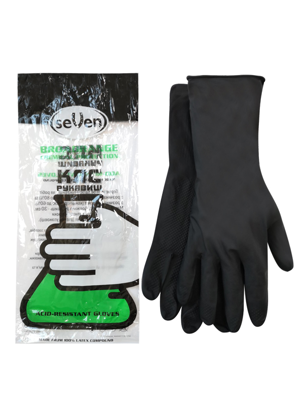 Рукавички гумові КЛС чорні SEVEN розмір "ХL"